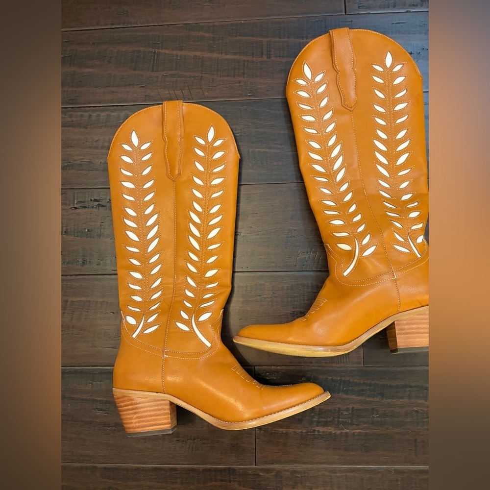 Mi.iM Los Angels tall knee high cowboy boots with cutout design western cowgirl - Picture 9 of 10